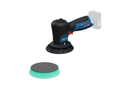Bosch blauw gpx12v-125 accu polijstmachine incl steunpad, polijstpad | zonder accu lader - 06019l4101