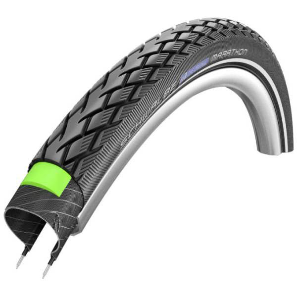 De Schwalbe Pneu 27-1¼ (32-630) Marathon Leeschtung schwaarz + r