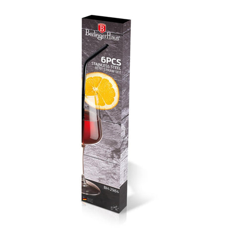 Berlingerhaus rietjes set a 6 stuks rvs zwart