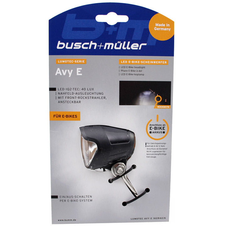 Busch + muller koplamp lumotec iq avy dc e-bike 40 lux blister