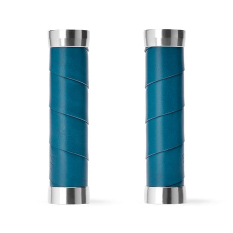 Brooks slender leather grips (130+130mm) - teal