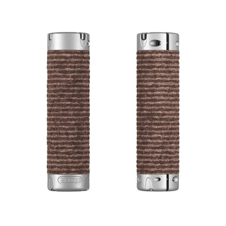 Brooks plump leather grips (130+130mm) - antic brown