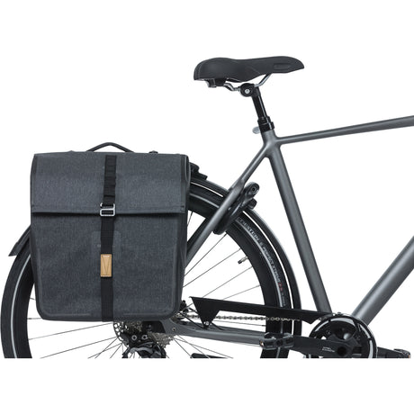 Basil dubbele fietstas urban dry mik 50 liter - charcoal