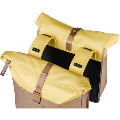 Basil b.v. dubbele fietstas basil vive 28-35l 14 x 30 x 38 cm - zand geel