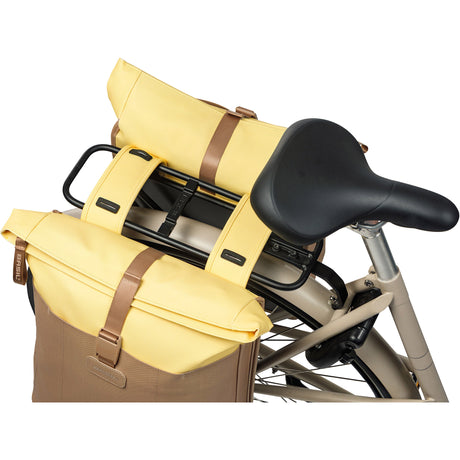 Basil b.v. dubbele fietstas basil vive 28-35l 14 x 30 x 38 cm - zand geel