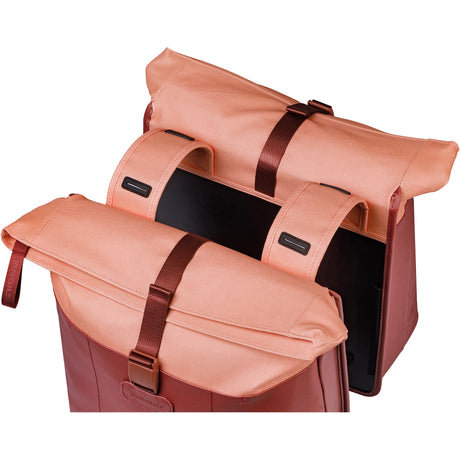 Basil b.v. dubbele fietstas basil vive 28-35l 14 x 30 x 38 cm - bordeaux roze