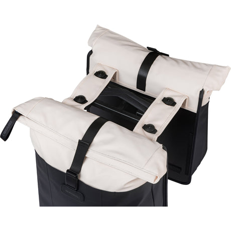 Basil b.v. dubbele fietstas basil vive mik 28-35l 14 x 30 x 38 cm - wit zwart