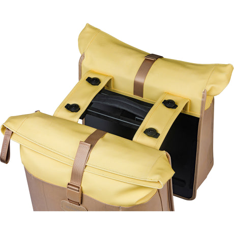 Basil b.v. dubbele fietstas basil vive mik 28-35l 14 x 30 x 38 cm - zand geel