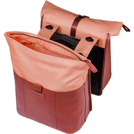 Basil b.v. dubbele fietstas basil vive mik 28-35l 14 x 30 x 38 cm - bordeaux roze