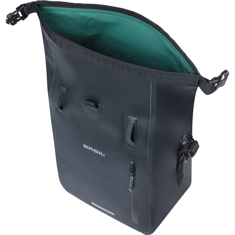 Basil enkele fietstas rivo m tarpaulin mik 12-15l 14 x 25 x 38 cm - zwart