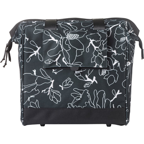 Basil shopper grand flower mik hooks 23l zwart