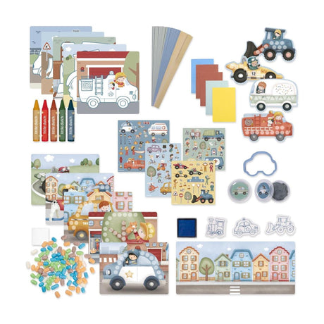 Little dutch knutseldoos met brandweerthema - jim friends - met verf, waskrijt, stickers, foamklei en nog veel meer - knutselen - speelgoed kinderen - voor jongens - vanaf 3 jaar