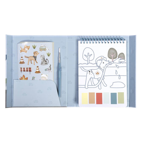 Little dutch waterverfset jim voetuigen - incl. kwast en stickers