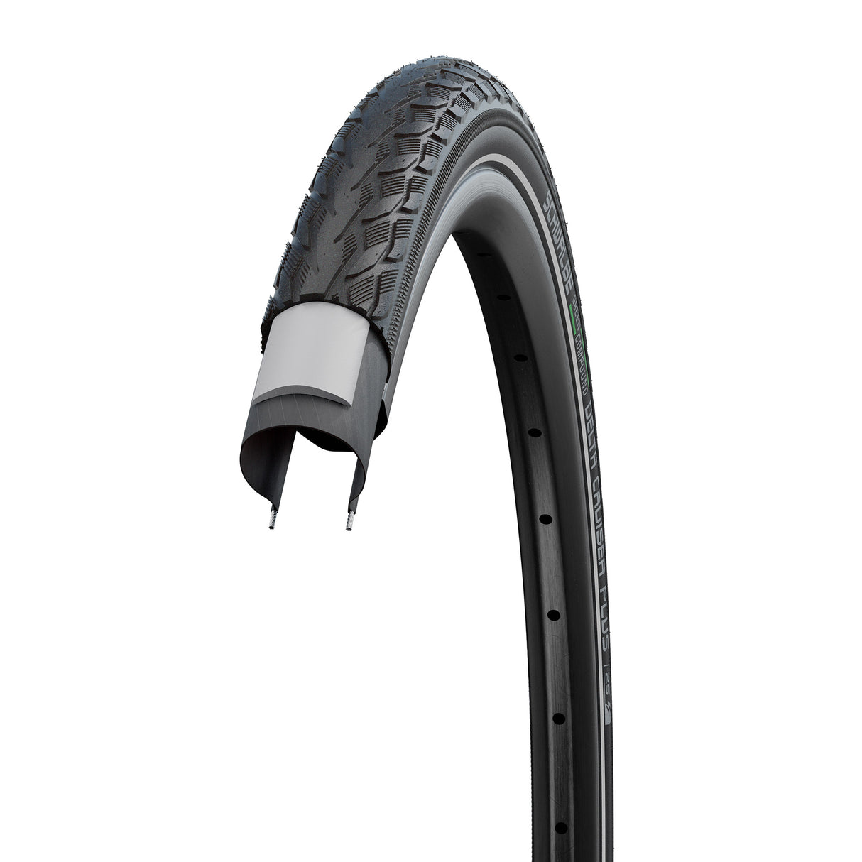 Schwalbe Delta Cruiser Plus PunctureGuard 28 x 1,75 47-622mm - Svart med reflektion