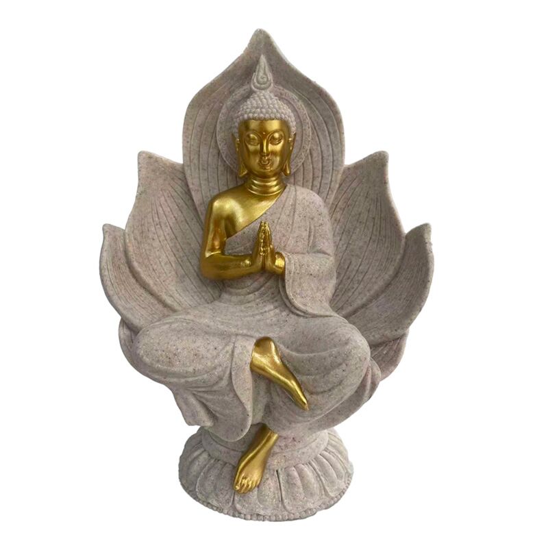 Zandsteen goud effect thaise boeddha zittend
