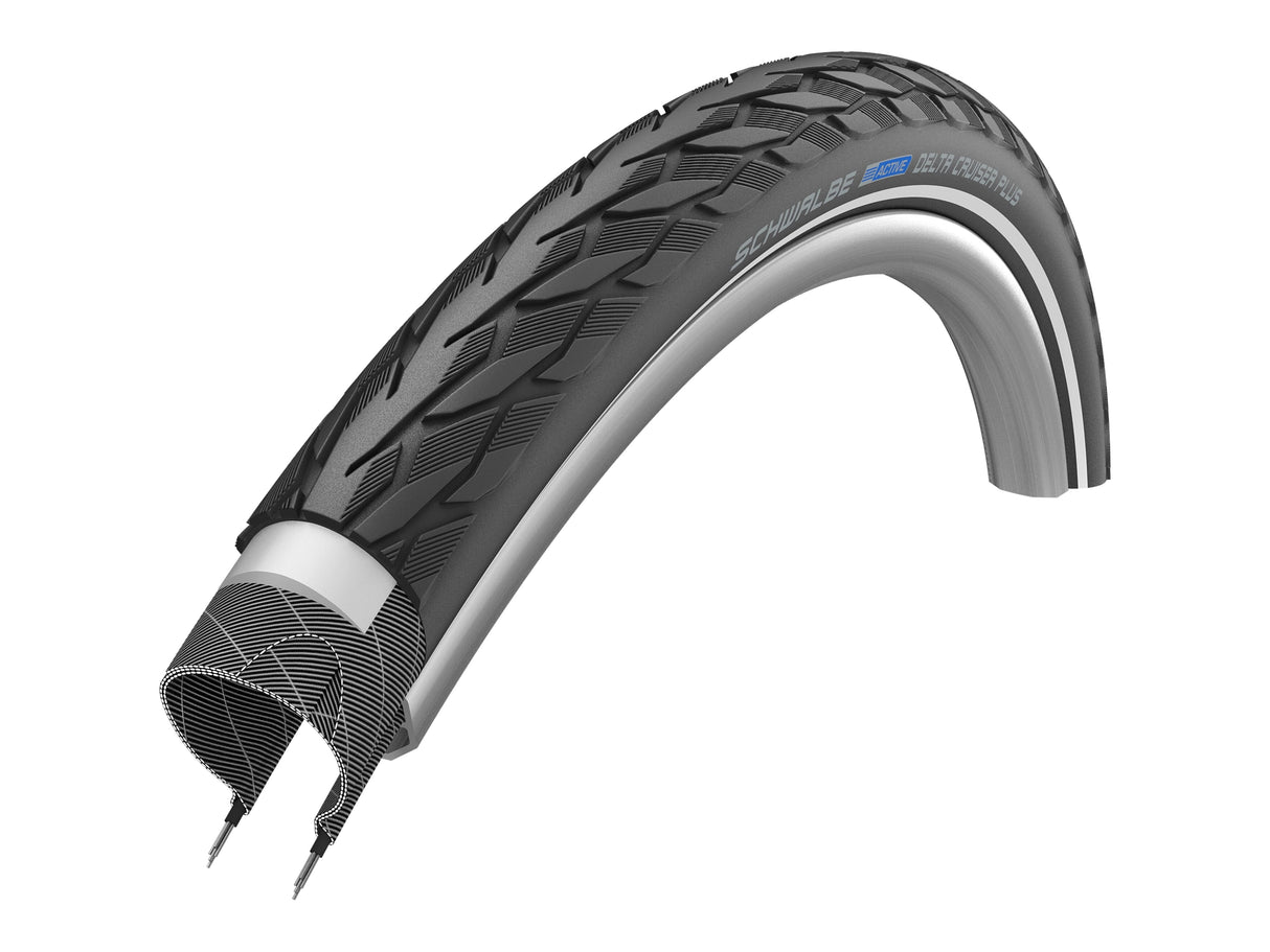 Schwalbe Delta Cruiser plus Punctureguard 28 x 1,75 47-622 mm - noir avec réflexion