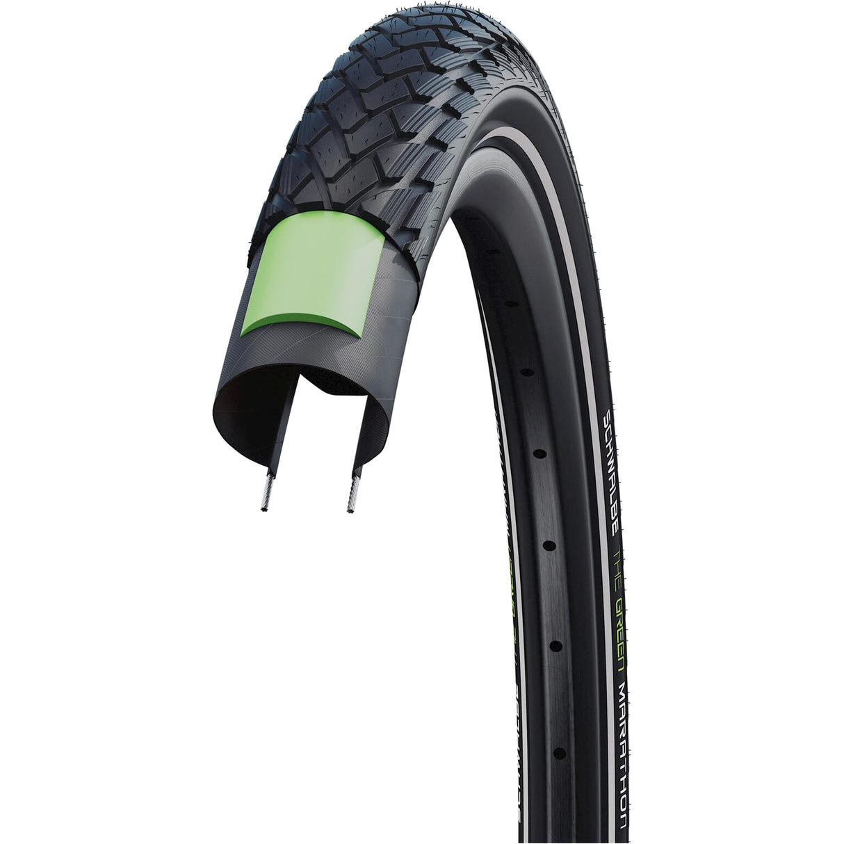 Schwalbe Marathon Green Guard 55-622 (28x2.15) Black Reflex