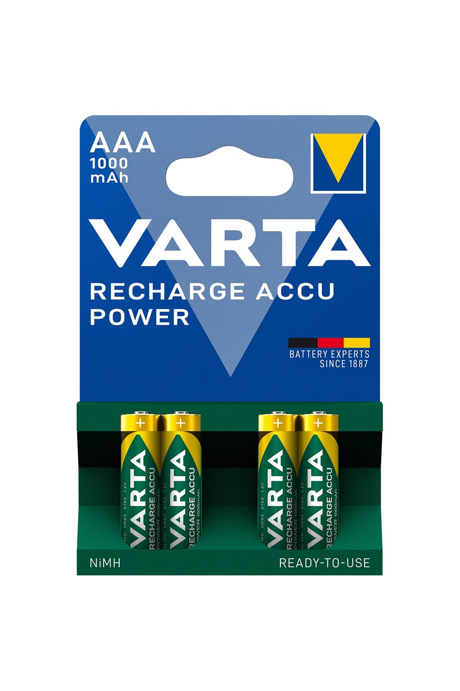 Varta Batterie R03 AAA wiederaufladbar 1000mAh KRT (4)