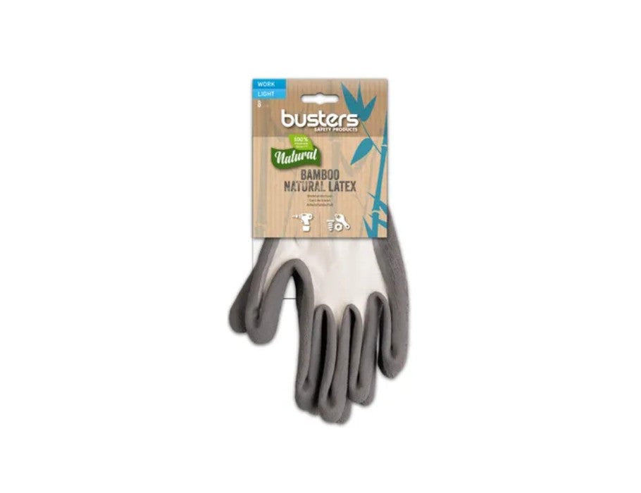 Busters Work Glove Light Bamboo Látex natural Tamaño 8