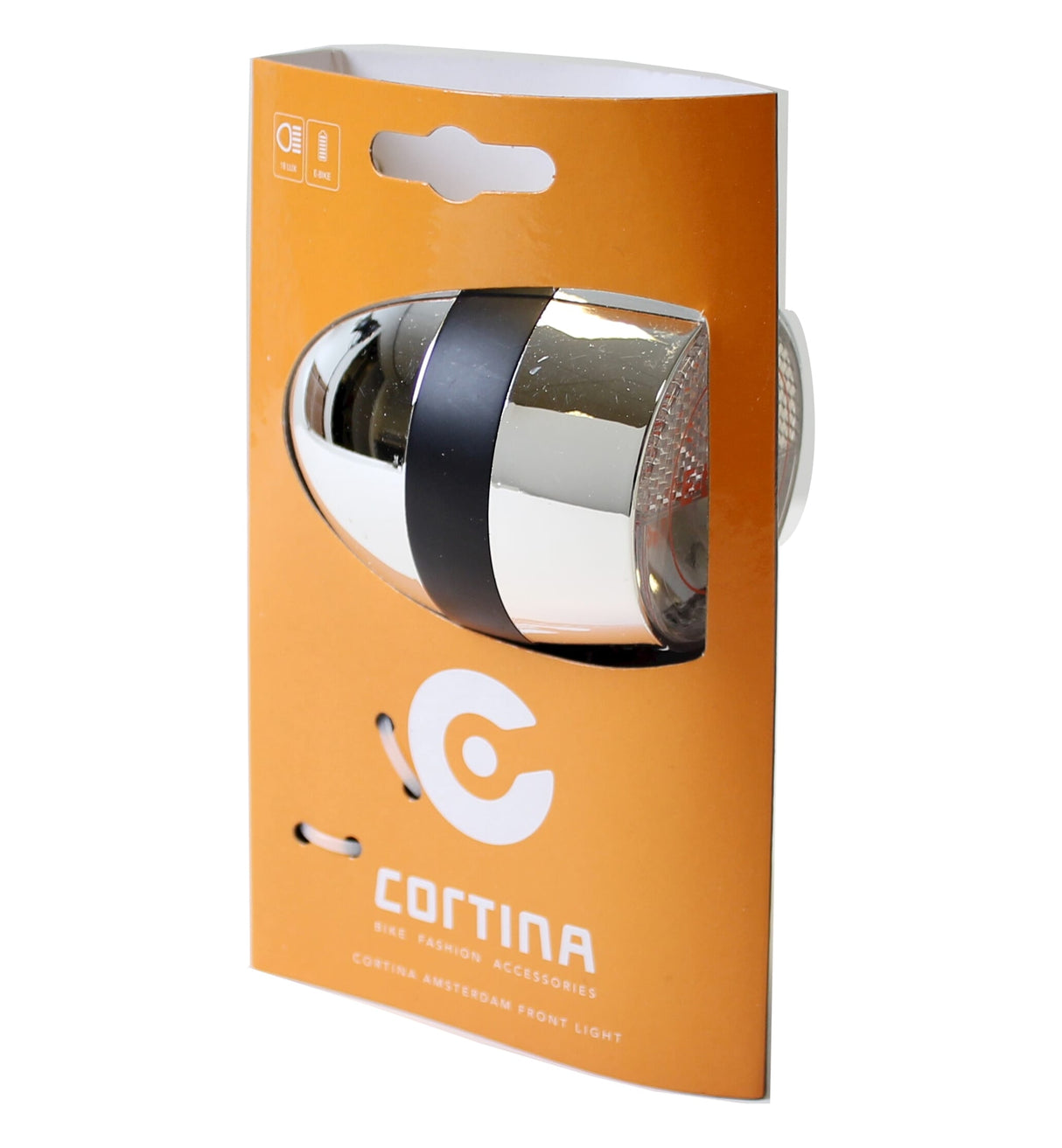 Cortina Koplamp Amsterdam e-kolesa Chrome Black