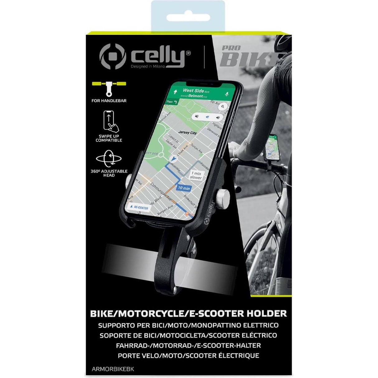 Celly Phone Holder Armorbike Black