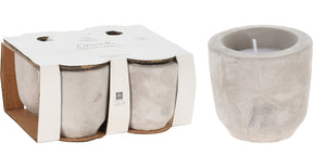 Set van 4 citronella kaars in cementen pot h5,7 d5,5cm