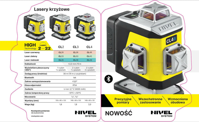 Nivel system vlaklaser cl3g 3x360° groene