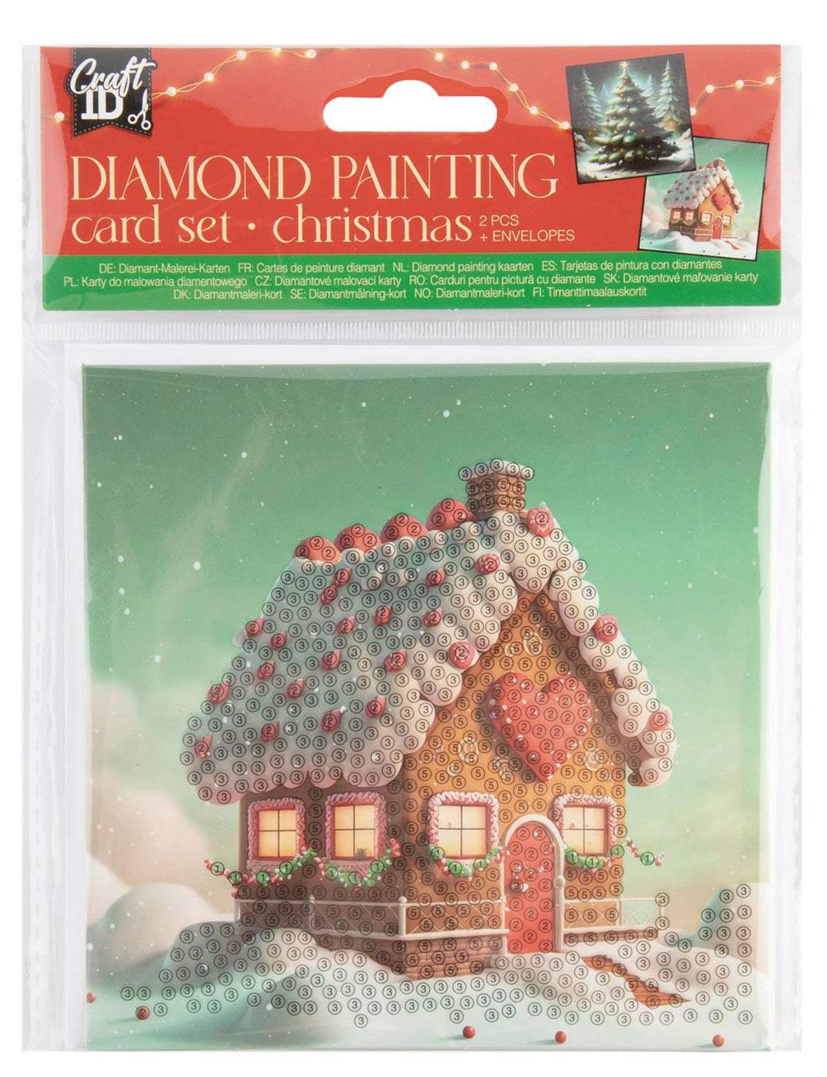 Moxy diamond painting kerstkaarten 2-delig 13x13cm 4 ass