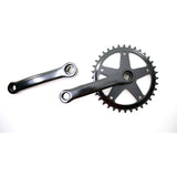 Crankstel fausto 36t | 127mm | staal | zwart
