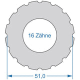Cycplus cyclus gereedschap power.tool 1-zijdig t16 51.0