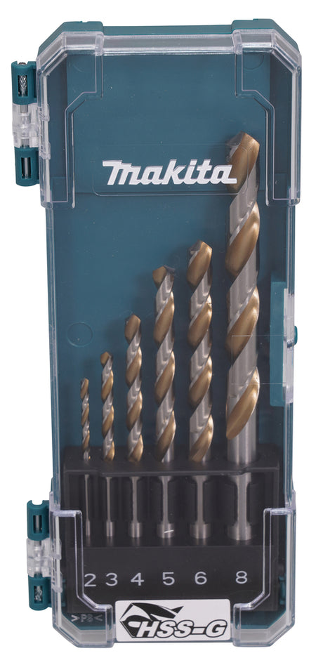 Makita metalen boorset hss-g 6szt. 2 3 4 5 6 8mm
