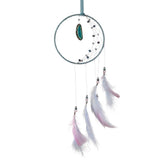 Zwarte halve maan dromenvanger met agaat