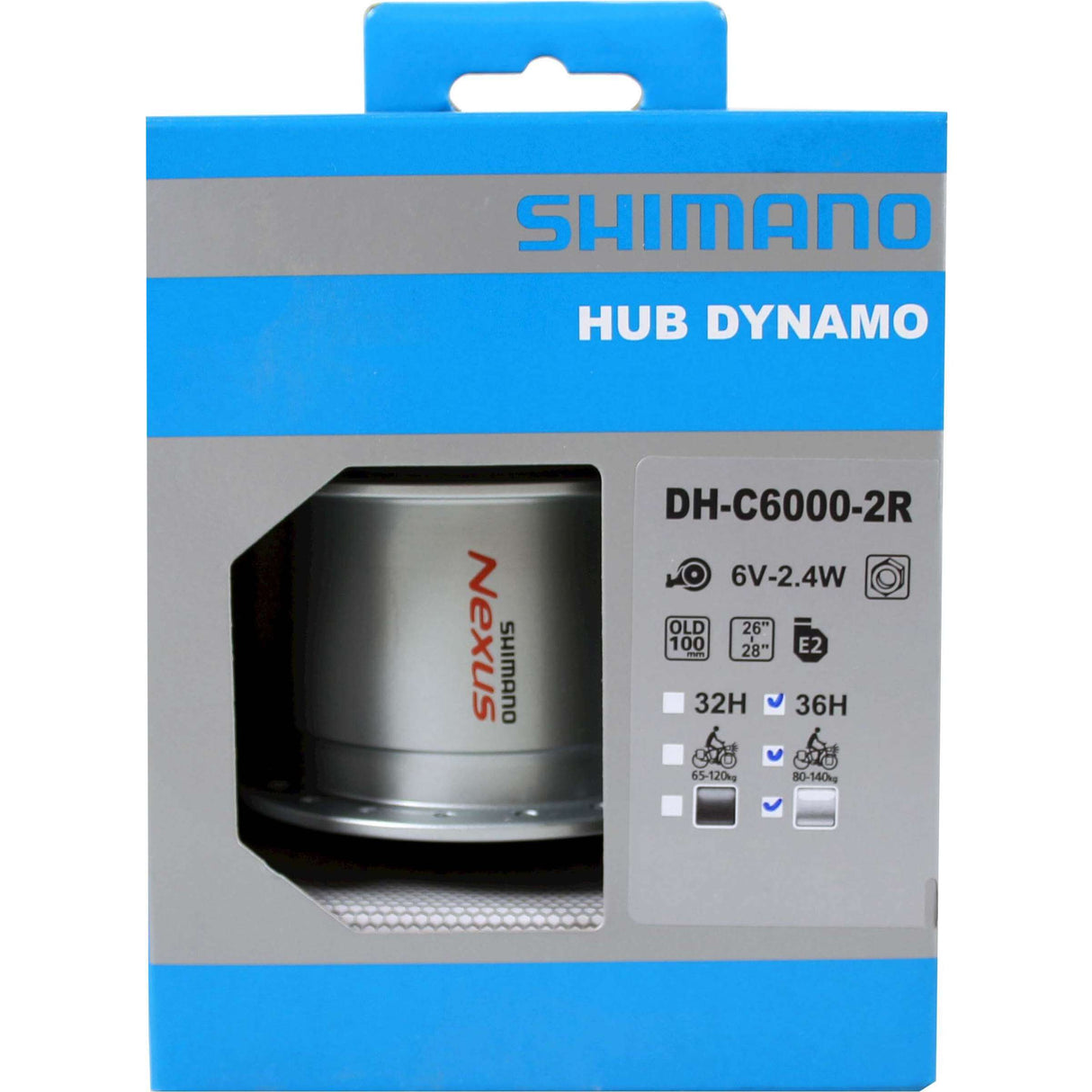 Shimano naafdynamo rollerbrake dh-c6000 6v 2.4w