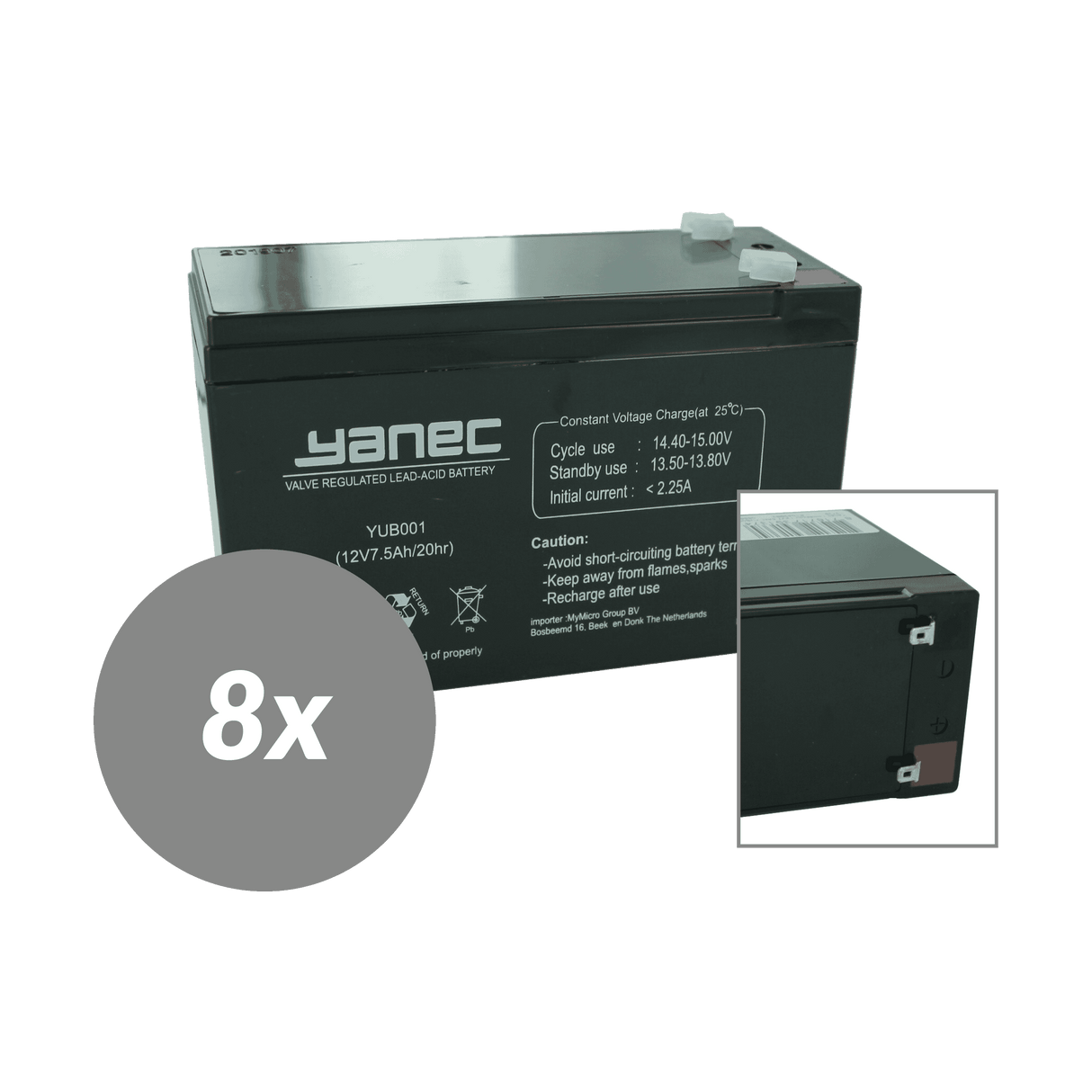 Yanec ups batterij vervangingsset rbc12 (excl. kabels)