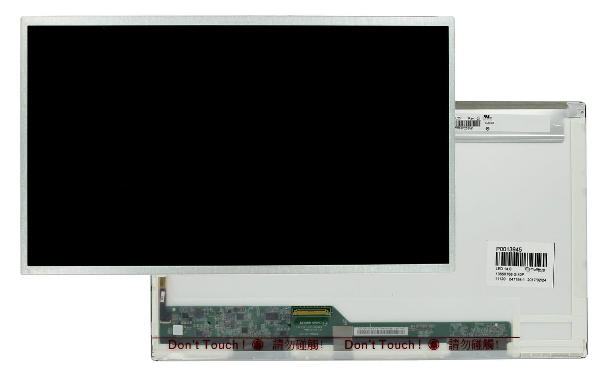 OEM 14.0 tommer LCD -skærm 1366x768 Gloss 40pin