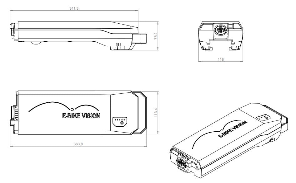 E-bike Vision Powerpack Lite 360Wh Bagage E-Bike Vision