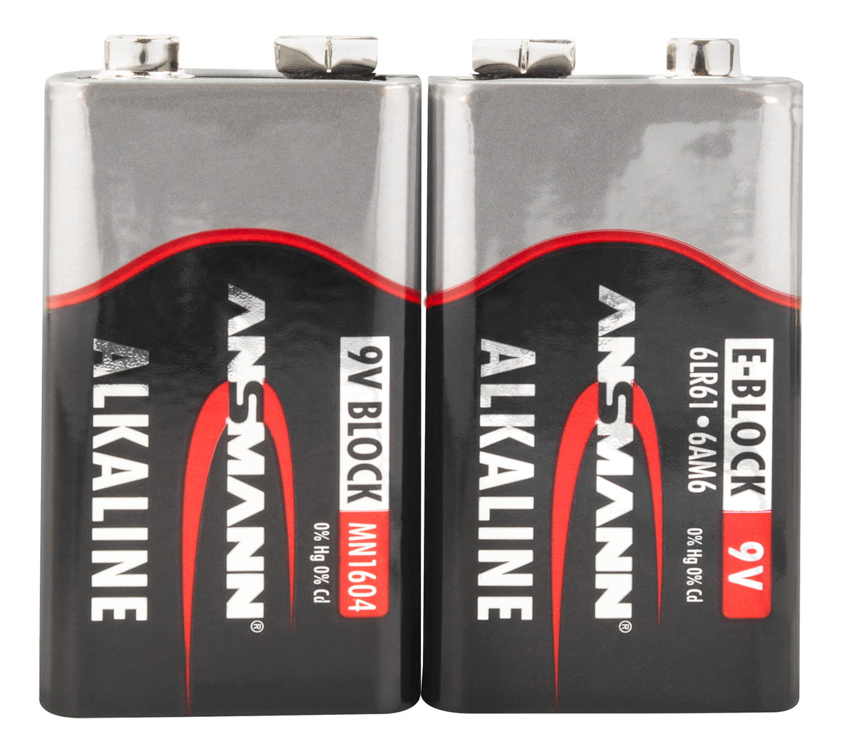 Ansmann alkaline batterij 9 volt e blok 6lr61 2 pcs. krimp