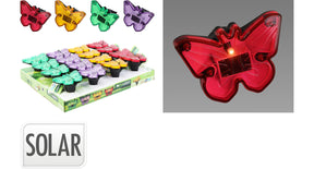 Solar light vlinder 9x9x8,5cm 4 assortie kleuren in display