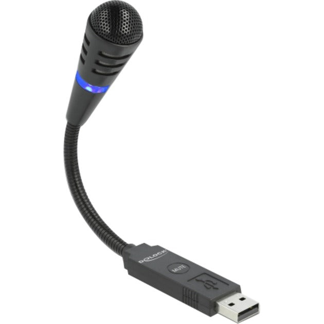 Delock USB Swan Neck Microfono con bottone muto