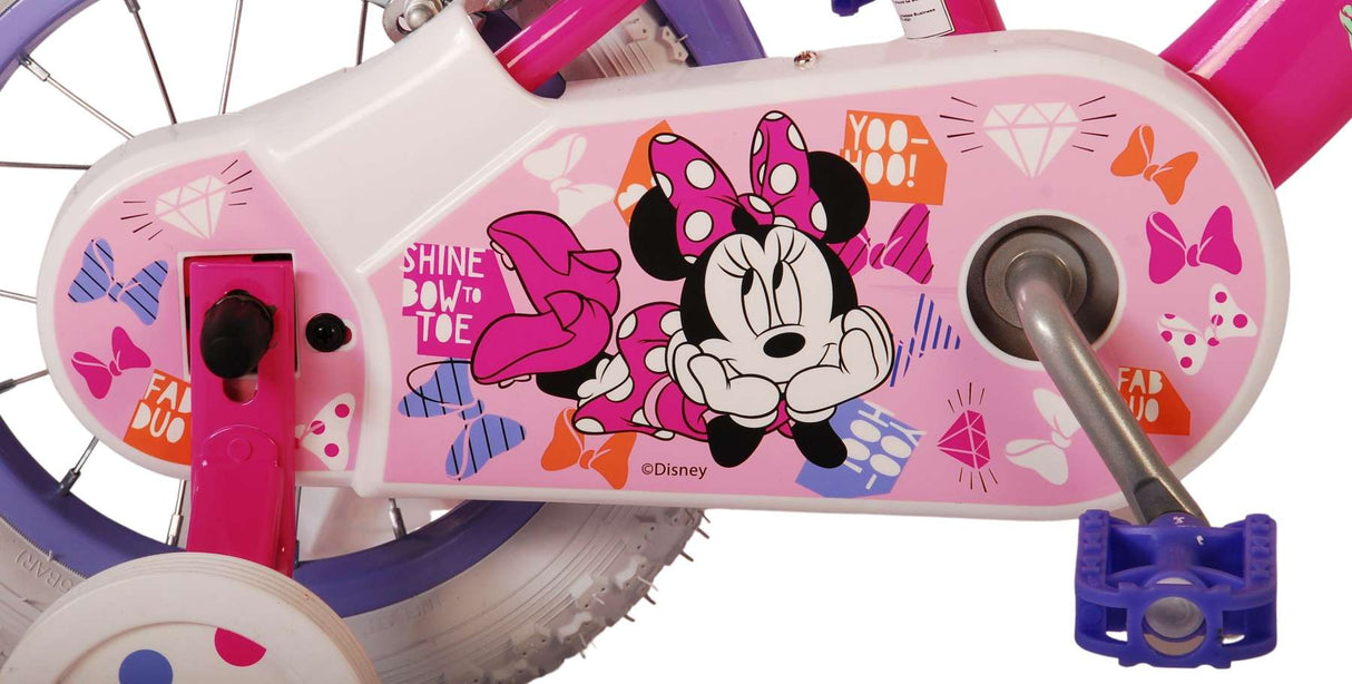 Disney Minnie Cutest någonsin! Barns cykelflickor 12 tum rosa tvåhandbromsar