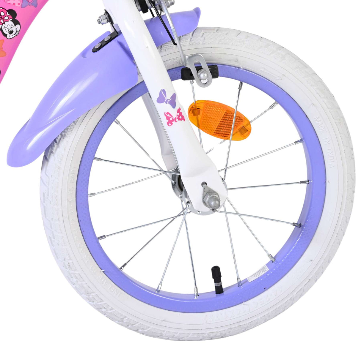 Disney minnie kinderfiets - meisjes - 14 inch - roze - twee handremmen