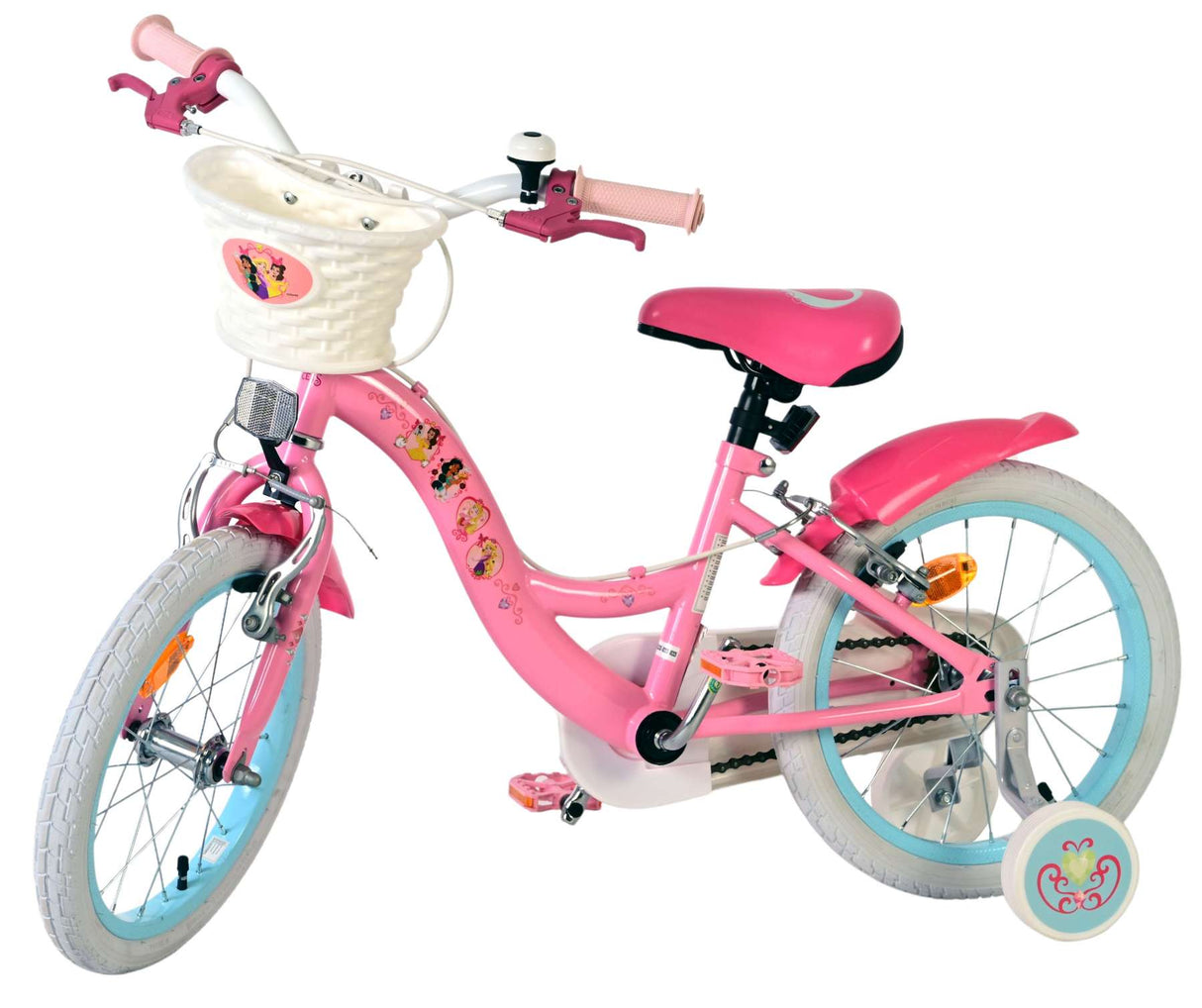 Volare magic royals kinderfiets - meisjes - 16 inch - roze - twee handremmen