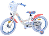 Sting Stitch Children's Bike Girls 16 Inch Cream Coral Blue Two Hand Brakes