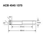 Enduro bearings acb 4545 1375 ss - 440c stainless (angular contact) - 37x49x7 (45x45°)
