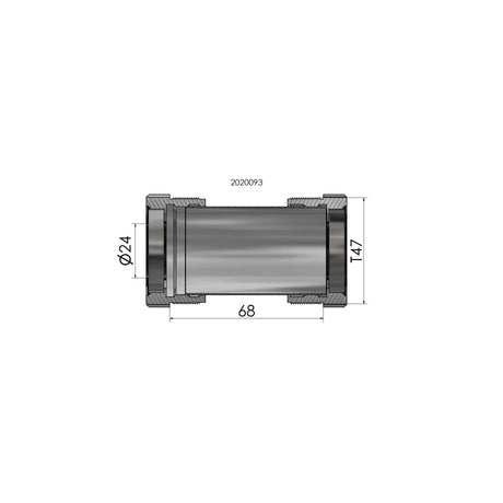 Trapas Elvedes Thread fit T47 Shimano extern 68 mm