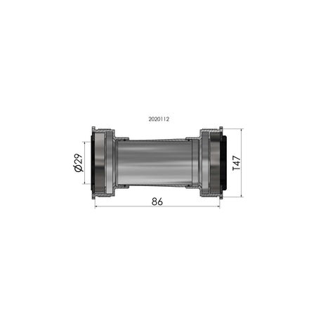 Trapas Elvedes Thread fit T47 SRAM DUB intern 86 mm