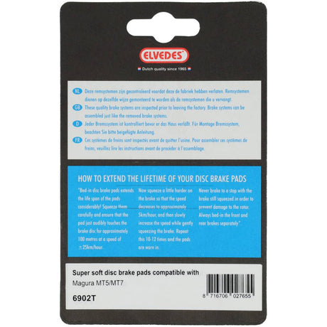 Elvedes schijfremblokset - magura - organische compound (resin) - 1 paar
