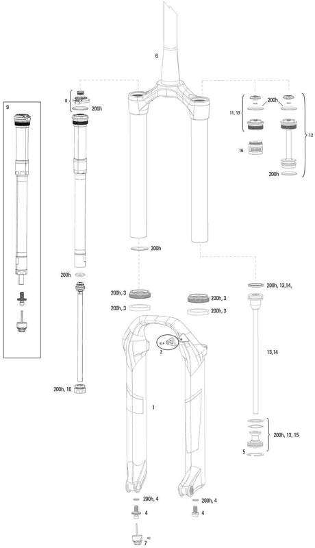 Rockshox verende voorvork pike dj susp.fork rs pike dj 100mm black