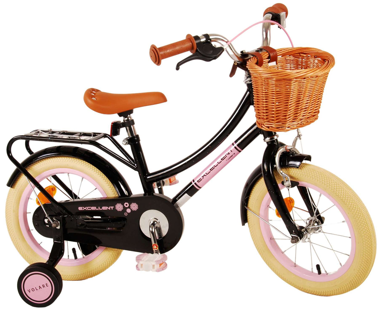 Volare Excellent Children's Bicycle - Girls - 14 Inch - Black