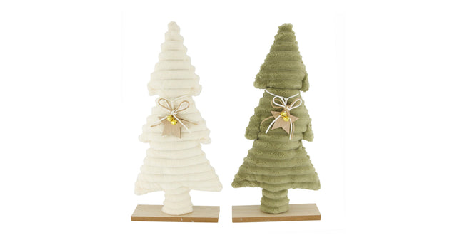 Statue tree plywood with fabric 18x5x38.5cm 2 mixed